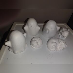 Lot Of Plaster Figures For DIY Painting